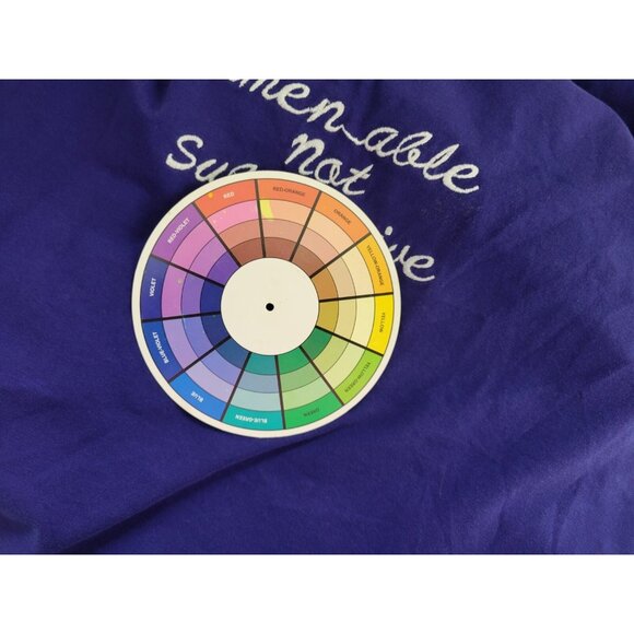 Catherines Suprema Womens Top 2X Plus Blue Amenable Not Submissive BLU183E - Picture 7 of 7